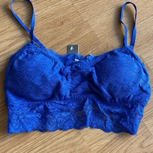 Blue Lace Bralette / Bustier Medium